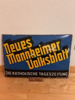 Original Mannheimer Volksblatt Emaille Emailleschild Gewölbt